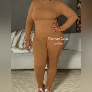 Tan Long Sleeve Bodysuit